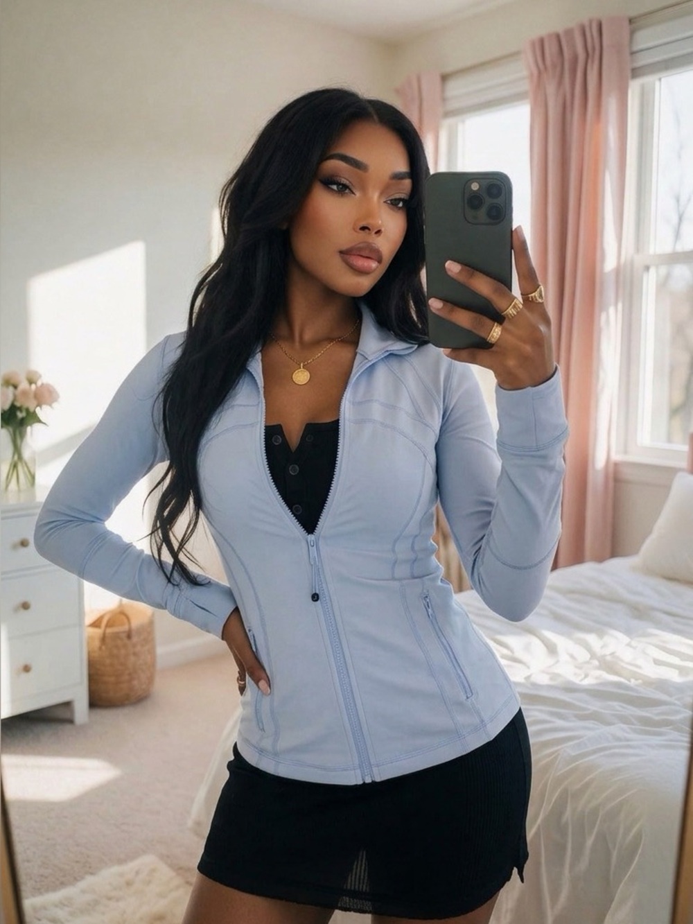 lululemon athletica Light Blue Full-Zip Utility Jacket